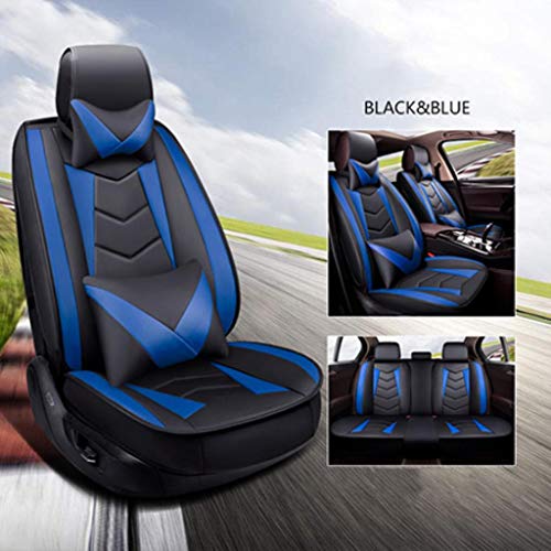 Nuevas Fundas Universales De Cuero PU para Asiento De Coche para Hyundai Solaris 2011 2017 2018 Sorento 2017 Tucson 2007-Blue Deluxe