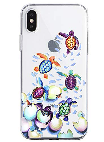 Oihxse Funda para iPhone 11 Transparente, Estuche con iPhone 11 Ultra-Delgado Silicona TPU Suave Protectora Carcasa Océano Animal Serie Bumper (C5)