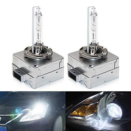 OPPULITE D3S Xenón Bombilla Auto HID Lámpara, 35W Kit de reemplazo de lámpara de xenón HID, 12V Coche 6000K White Xtreme Vision, Paquete de 2