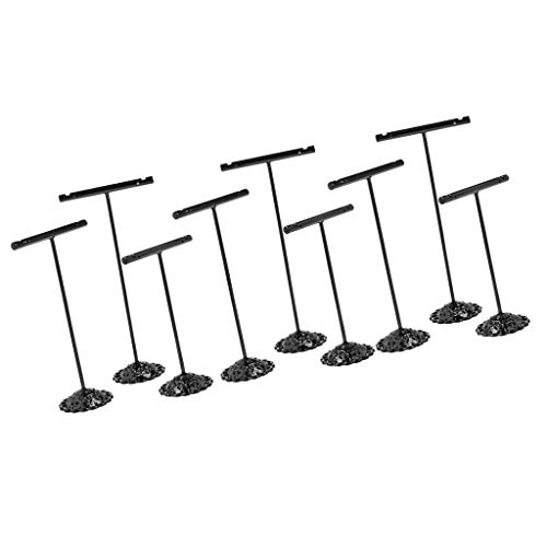 P Prettyia 9Pack Iron Earring Display Stand Inicio Tienda Hoop Dangle Drop Earrings Rack Black