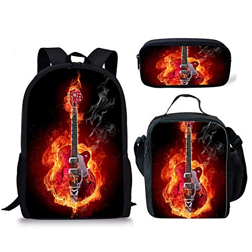 POLERO Mochila para niños, Estilo Vintage, con diseño de Campus, para Llevar al Aire Libre, para niñas y niños Fire Bass-4 44x28x13cm