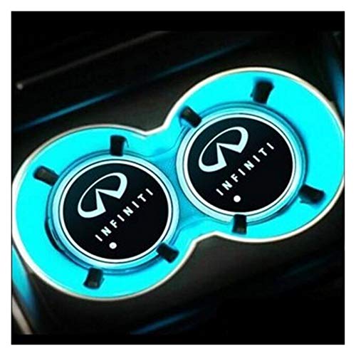 Portavasos para Coche 2X Compatible con Infiniti QX30 JX35 QX80 FX M EX Q50 Q60 Q70 QX50 QX60 QX70 LED Logo Logo Logo LUCURES LUCHOS Luminosa LUMINABLE Posavasos (Color : Infiniti Logo)