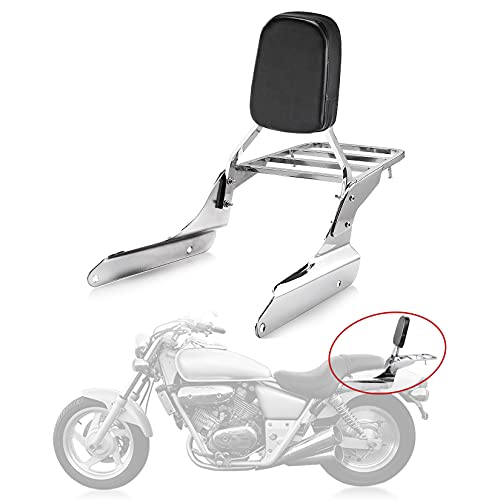 PSLER® Respaldo Sissy Bar, Equipaje Portaequipajes, Almohadilla de Pasajero Respaldo para Shadow VT600 VLX600 1999-2008