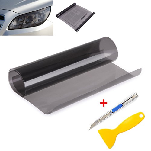 QEUhang - Lámina autoadhesiva para tintar faros de vehículos, intermitentes, luces traseras, faro antiniebla, 120 x 30cm, 2 unidades