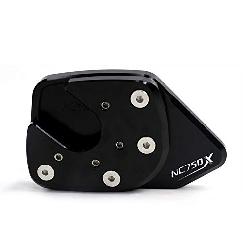 QSCTYG Motocicleta Soporte Lateral For Honda NC750X NC 750X NC750 X de la Motocicleta CNC pie del Lado del Soporte del cojín Placa Extensión del Soporte de la ampliadora 95 (Color : Black)