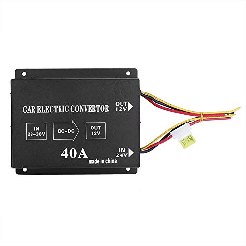 Reductor de voltaje para coche, camión, CC 24 V a 12 V, inversor eléctrico, transformador de corriente inversor (24 V to12 V/40 A/480 W)