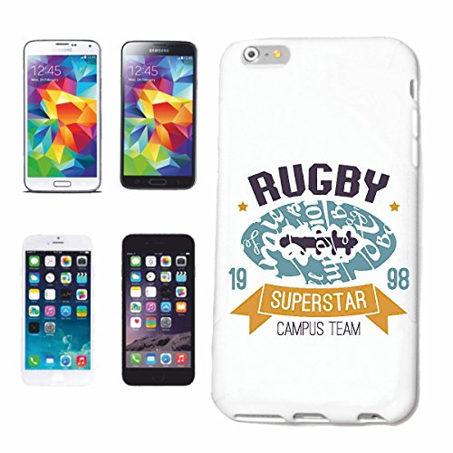 Reifen-Markt Hard Cover - Funda para teléfono móvil Compatible con Apple iPhone 4 / 4S Rugby Superstar Campus Equipo de Rugby Equipo de fútbol Americano Liga de RU