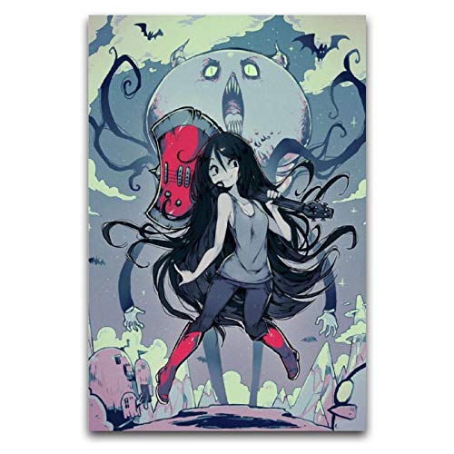 ROTOOY Póster de Marceline de Aventura en tiempo de Marceline, lienzo decorativo para pared, póster de sala de estar, dormitorio, 40 x 60 cm