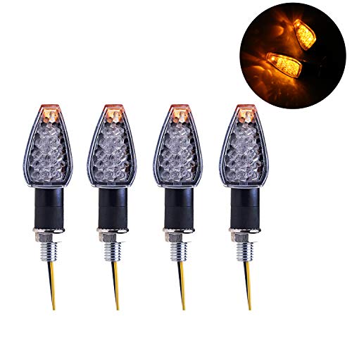 SFONIA 4pcs Intermitentes Moto Indicadores de Motocicleta Luces de Señal de Vuelta de 14 LED 12V Luz Indicadora de Vuelta Impermeable Universal para Motocicleta Scooter Quad Cruiser Off Road