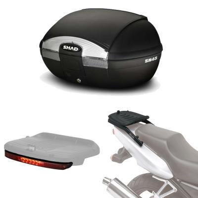 Sh45luhe257 - Kit fijacion y Maleta baul Trasero + luz de Freno Regalo sh45 Compatible con Honda sw-t400 2010-2014 Honda Silver Wing 600 2001-2013 Honda Silver Wing 400 2005-2011