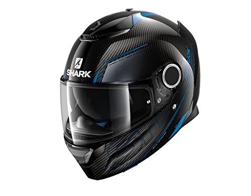 Shark Spartan - Casco integral de carbono, color negro y azul, talla XXL