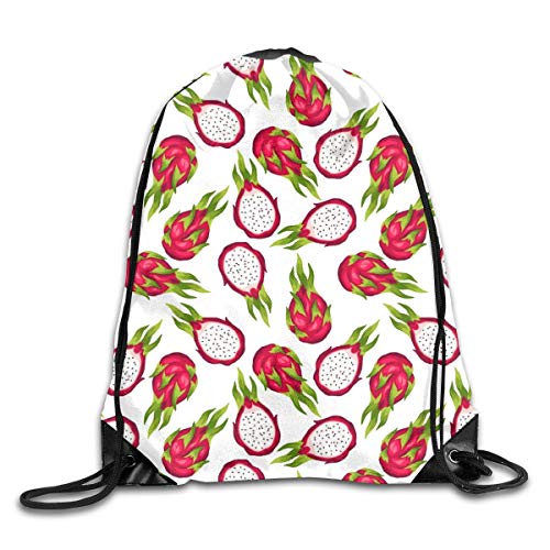 shenguang Red Dragon Fruit Mochila Deportiva con cordón Gimnasio Yoga Sackpack StrBolsa de Viaje Bolsa de Almacenamiento para Mujeres y Hombres Adecuado para la Escuela Natación Correr Playa al ai