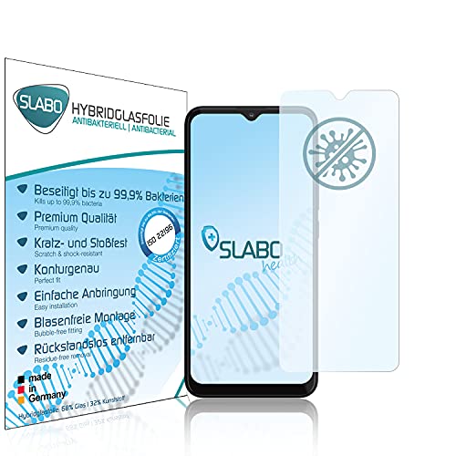 Slabo Antibacteriano Película de Vidrio híbrido Compatible con Motorola Moto G10 Flexible Protectora Protector de Pantalla protección Elimina hasta el 99,9% de Las bacterias según ISO 22196