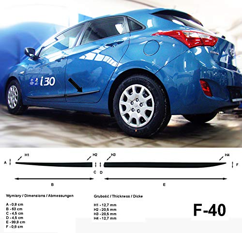 Spangenberg Listones de protección Lateral Hyundai i30 II GD Hatchback 2. Generación año de construcción 2012 – 2017 F40 (370004002)