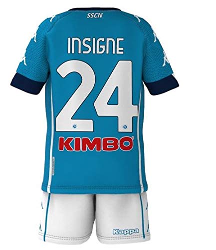 SSCN6|#SSC Napoli Kit Gara Home Bambino 2020/21 Insigne Niño Insignias, Unisex niños, Azul – Azul Oscuro, 6 años