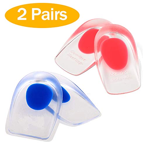 Taloneras – Plantilla interior de talón antigolpes, plantilla intercalar y silicona para aliviar el dolor, grado médico Fasciite Talón plantar, protector de talón 2 pares