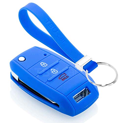 TBU car Funda Carcasa Llave Compatible con Hyundai - Funda de Silicona - Cover de Llave Coche - Azul