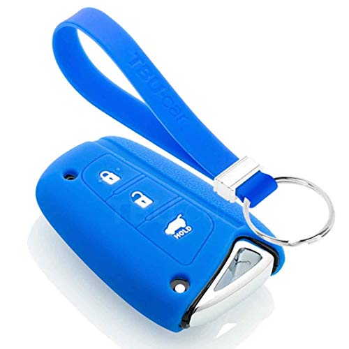 TBU car Funda Carcasa Llave Compatible con Hyundai - Funda de Silicona - Cover de Llave Coche - Azul