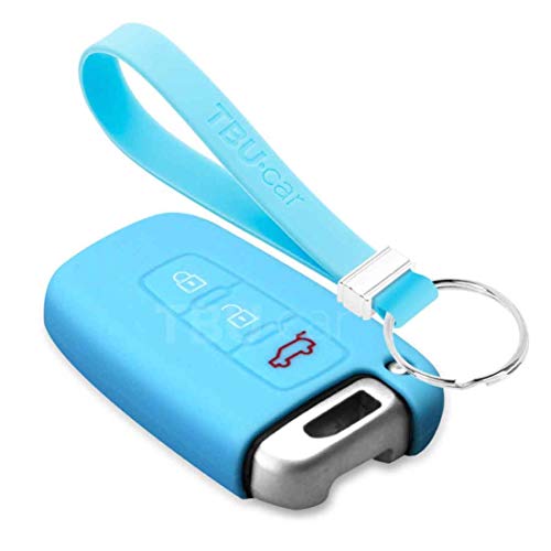 TBU car Funda Carcasa Llave Compatible con Hyundai - Funda de Silicona - Cover de Llave Coche - Azul Claro