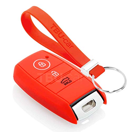 TBU car Funda Carcasa Llave Compatible con Hyundai - Funda de Silicona - Cover de Llave Coche - Rojo