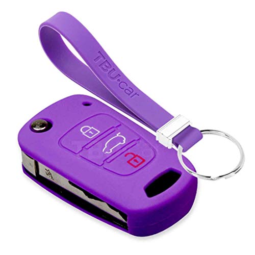 TBU car Funda Carcasa Llave Compatible con Hyundai - Funda de Silicona - Cover de Llave Coche - Violeta