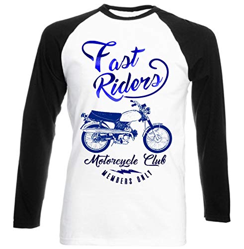 Teesandengines Honda cl 70 Fast Riders Camiseta de Mangas Negra largas T-Shirt Size Xxlarge