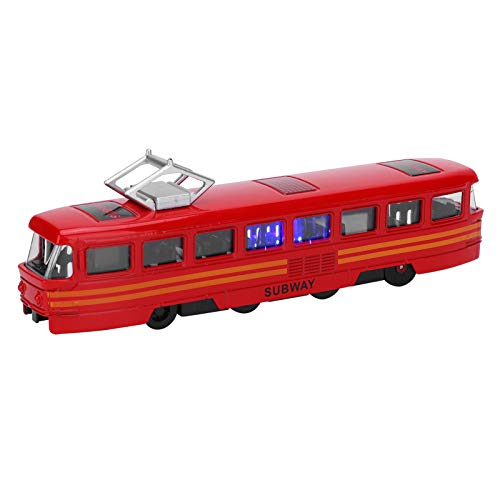 Tomanbery Juguete de Coche Modelo de Coche de simulación de luz para niños Mayores de 3 años(Modern Tram Red)