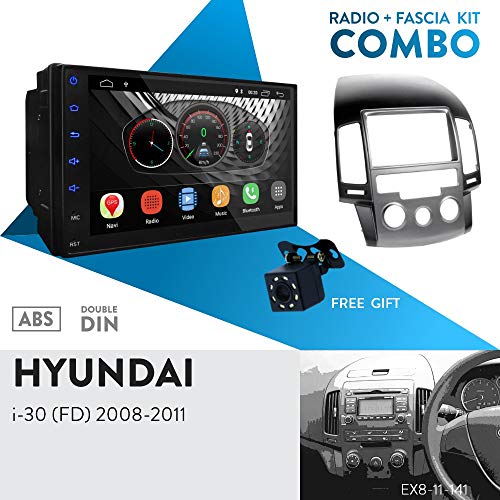 UGAR EX10 7" Android 10 DSP Radio estéreo para Coche Plus 11-141 Kit de salpicadero Compatible con Hyundai i-30 (FD) 2008-2011