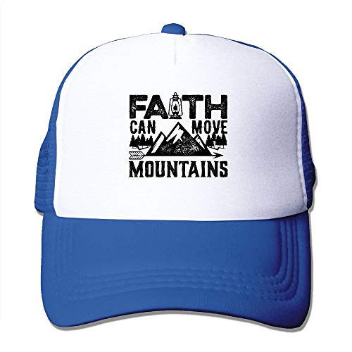 Voxpkrs ForRose Faith Can Move Mountains Unisex Mesh Hat Baseball Caps Cool Grid Hat Adjustable Trucker Cap