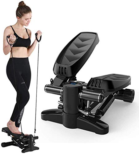 WGFGXQ Pedal Giratorio elíptico para Ejercicios de Fitness y Paso a Paso multifunción con Bandas de Resistencia Ajustables Entrenamiento de pie fácil para Todas Las Edades