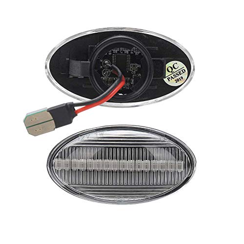 WPFC Que Fluye Intermitente, LED Marcador Lateral Dynamic Light, La Lámpara del Panel De Error Libre, para El BMW para Mini Cooper R50 R52 R53 02-08, 2Pcs,Blanco