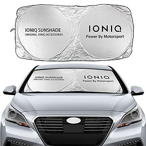 XDRE Parasol Coche Windshield Sun Shade Anti UV Cubierta Compatible con Hyundai Accent Creta EON Equus I10 i20 IXIIQ IX25 IX55 Kona Auto Accesorios Cortina de Malla para Coche (Color : For IONIQ)