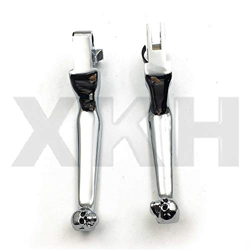 XKH - Palanca de freno cromada para motocicleta compatible con Harley Davidson Xl Sportster 883 1200 Softail [B00Y7C8UN6]