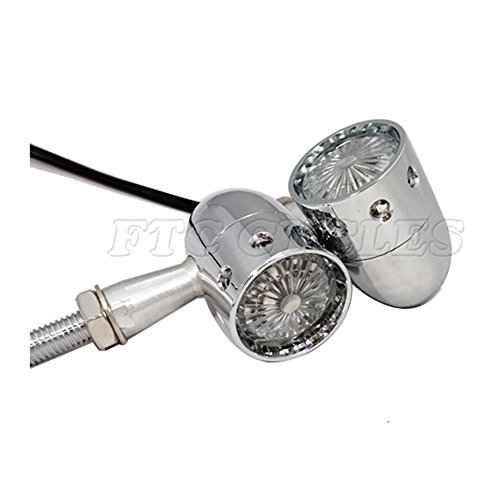 ZHITEYOU 1 Set Motocicleta aluminio de encargo Señales de giro, indicador, Turn light for harley , chrome , Clear