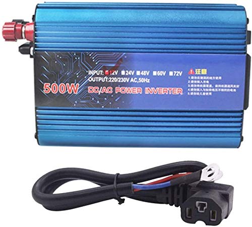 ZHTY Inversor de Corriente del Coche 1200 W/2200 W Pico Transformador convertidor de Cargador USB para vehículo camión RV camioneta DC 48 V/60 V a CA 220 V