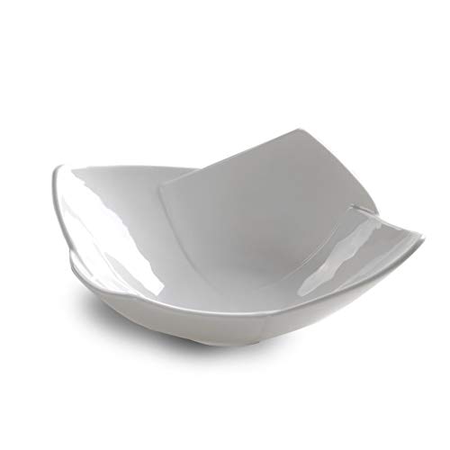 ZM-die 2 Piezas De Porcelana Blanca De Cuatro Hojas Tazón Cena Familiar Plato De Lechuga Hotel Restaurante Vajilla (Size : 7.2"(L18.3×H6.9cm))