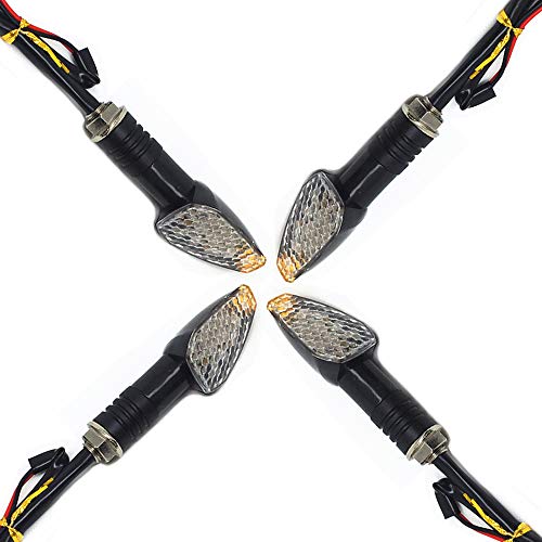 ZoooaH 4pcs motocicleta luces direccionales, luces de giro de la motocicleta, mini flechas de color ámbar para las motocicletas, con las flechas de la motocicleta