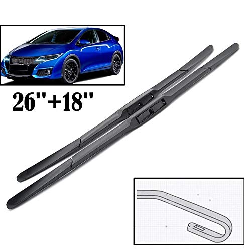 ZYDSD Limpiaparabrisas Delantero híbrido rasquetas for Honda Civic Hatchback 9 Tourer Europa Modelo 2012-2016 Parabrisas Parabrisas 26"18"