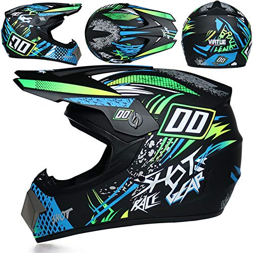 ZYW Casco De Motocicleta Al Aire Libre para Enviar 3 Regalos Fuera De La Carretera Casco De Motocicleta Casco Integral De Carreras Profesional A Prueba De Golpes Y Anti-Caída Casco,Style 3,L