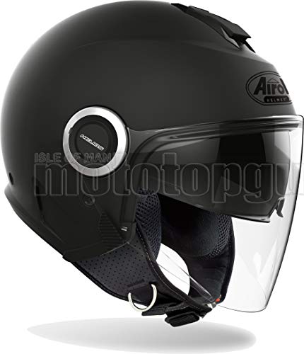 Airoh HE11 - Casco de moto Urban Jet negro mate Helios color talla MS