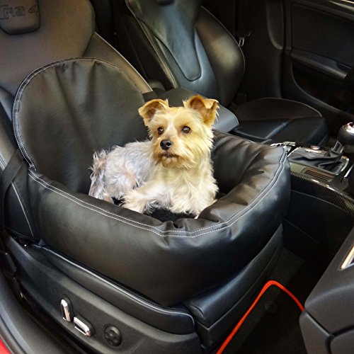 Asiento de coche de aspecto de piel para perro, gato o mascota, incluye correa y fijación de asiento, recomendado para Kia Pro Cee'D.