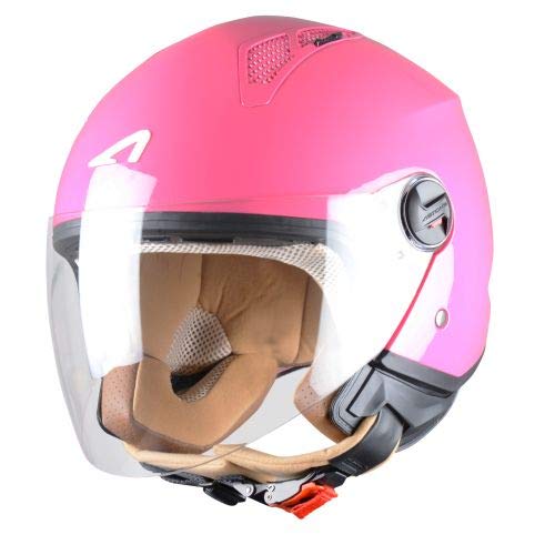 Astone Helmets - MINIJET monocolor- Casque jet - Casque jet urbain - Casque moto et scooter compact - Coque en polycarbonate - Lipstick S