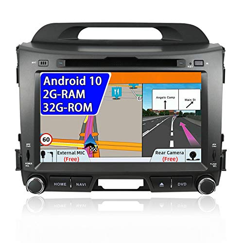 BXLIYER Android 9.0 Autoradio Compatible para Kia Sportage 2010-2015 Coche Navegacion GPS Soporta Bluetooth SWC WLAN Mirror-Link DAB+ |2 Din 7 pulgadas 2G+32G Octa Core |LIBRE Cámara trasera & Canbus