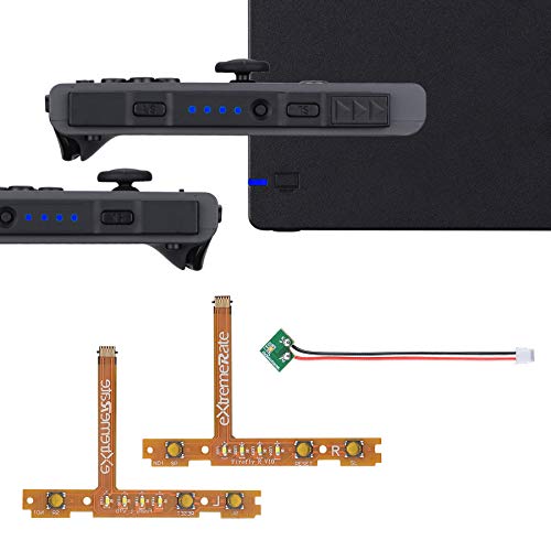 eXtremeRate Firefly LED Tuning Kit Cable Flexible para Nintendo Switch Joycons Dock Flex Cable NS Joycon SL SR Botones Cable Plano LED Luz Indicadora de Encendido(Joycons Dock NO Incluido)-Azul