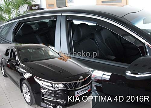 J&J Automotive | Deflectores de viento compatibles con Kia Optima Jf 4 puertas 2016-2020 4 piezas