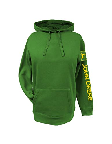 John Deere Women’s Green Hoodie w/Logo on The Sleeve (Medium)