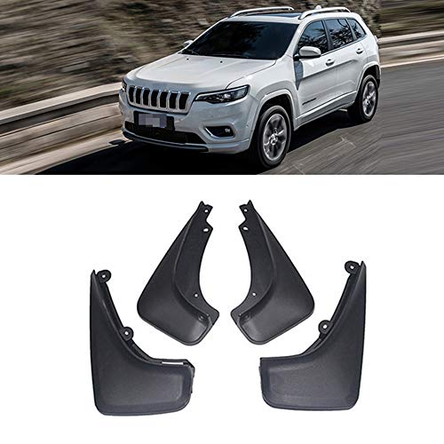 JTAccord Aleta de Barro Trasera Delantera del automóvil Guardabarros del automóvil Aletas de Salpicadura Guardabarros Protectores de Barro para Jeep Cherokee KL 2019 2020, 4 Piezas/Juego