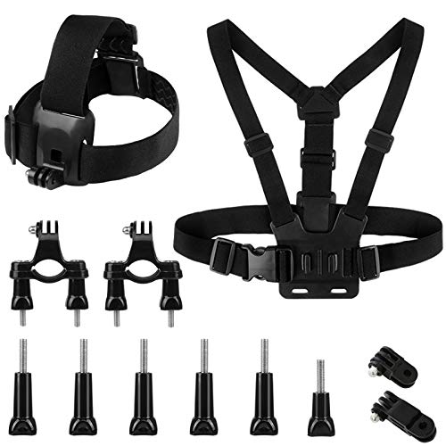 Ledoo Kit de Accesorios para cámara de acción, Montura de Pecho Ajustable, Montura de arnés, Montura de Correa de Pecho de Repuesto Compatible con Hero