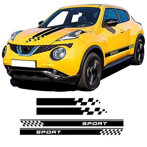 OceanAutos para Nissan Juke Nismo Sport F15 F16, Pegatina de Falda de Rayas Laterales para Puerta de Coche, Kit de carrocería de Carreras, Accesorios   de calcomanía, Pegatinas de Coche