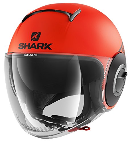 Shark casco jet Nano Street talla neón negro naranja, talla S